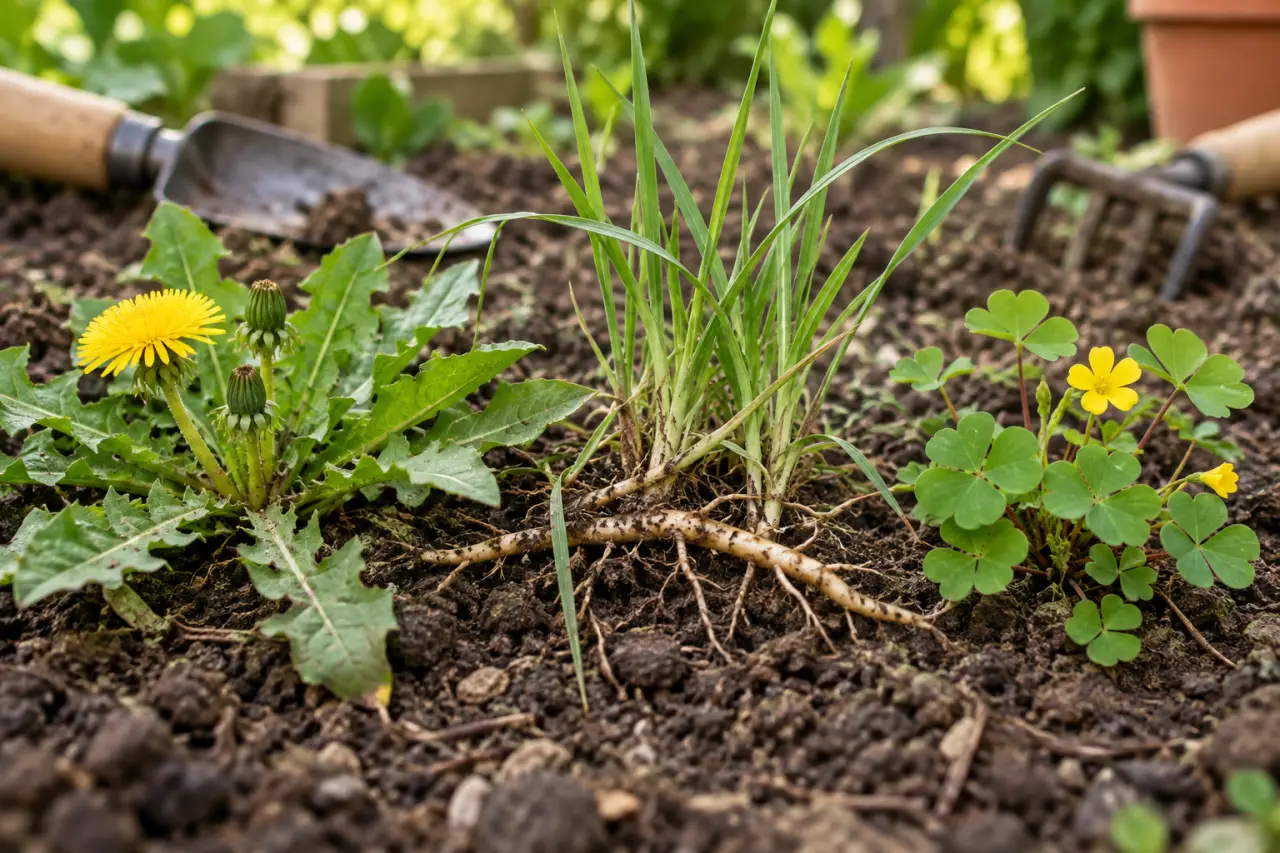Pissenlit, chiendent, oxalis : identifier les mauvaises herbes et choisir le bon désherbage