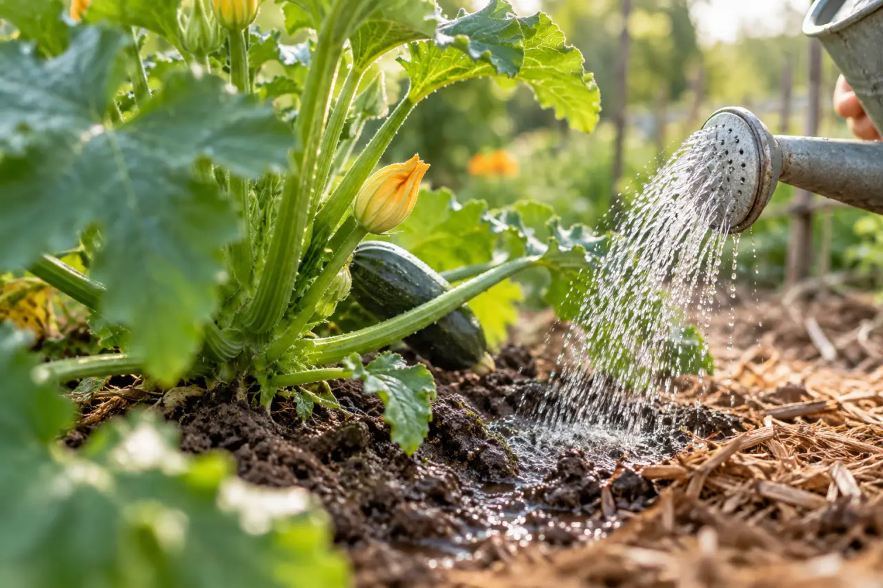 Arroser une courgette tous les jours fatigue ses racines : la bonne fréquence selon le sol