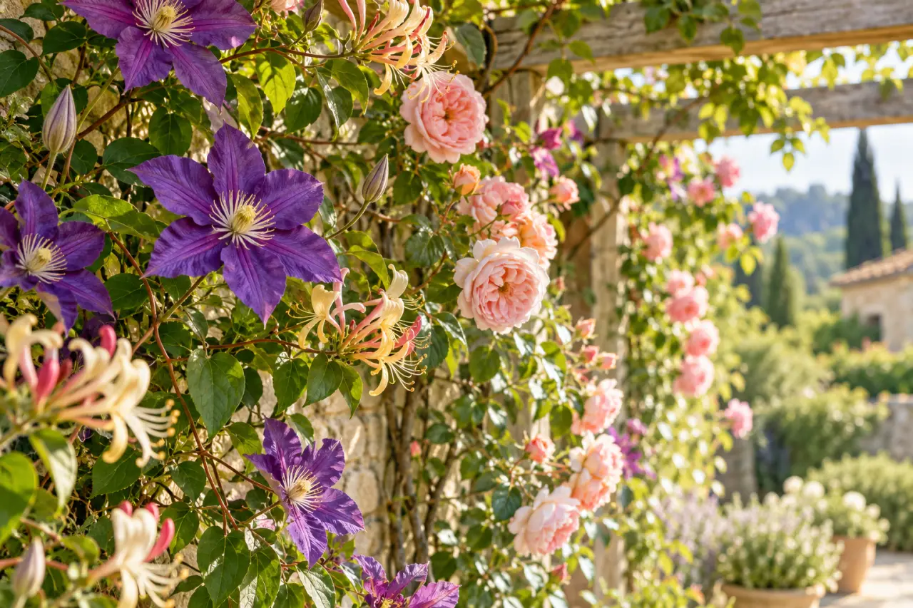 Plantes grimpantes fleuries : la bonne liane pour chaque pergola, mur ou climat
