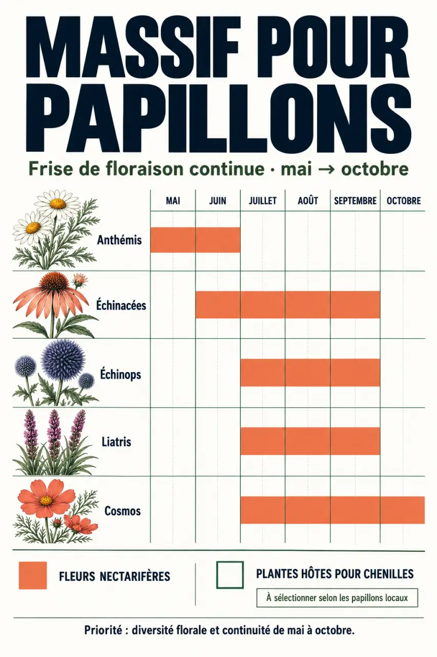 Fleurs pour papillons et calendrier des floraisons nectarifères de mai à octobre