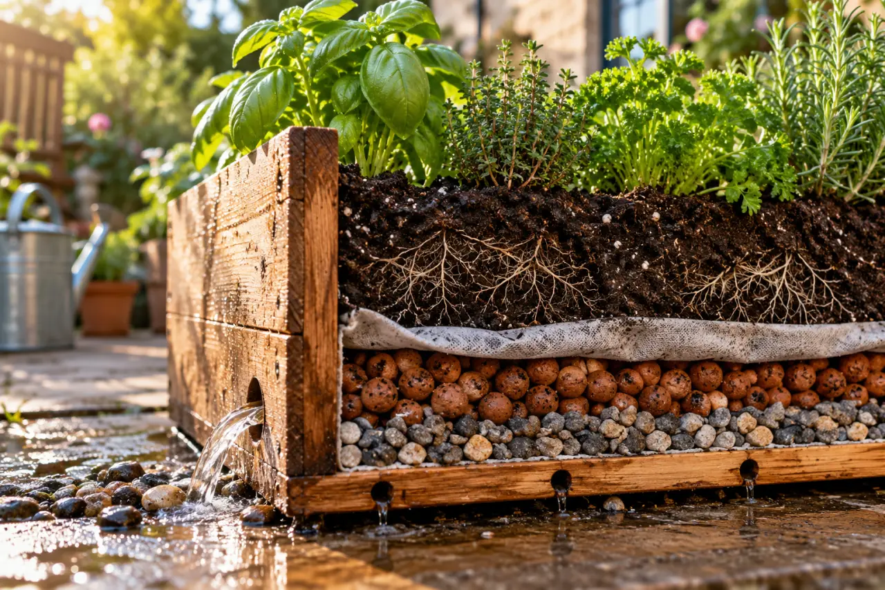 Fabriquer un bac à aromates : un fond solide, un drainage sans compromis